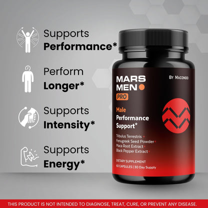 Mars Men Pro Official Supplement – Natural Support Capsules, 60 Capsules