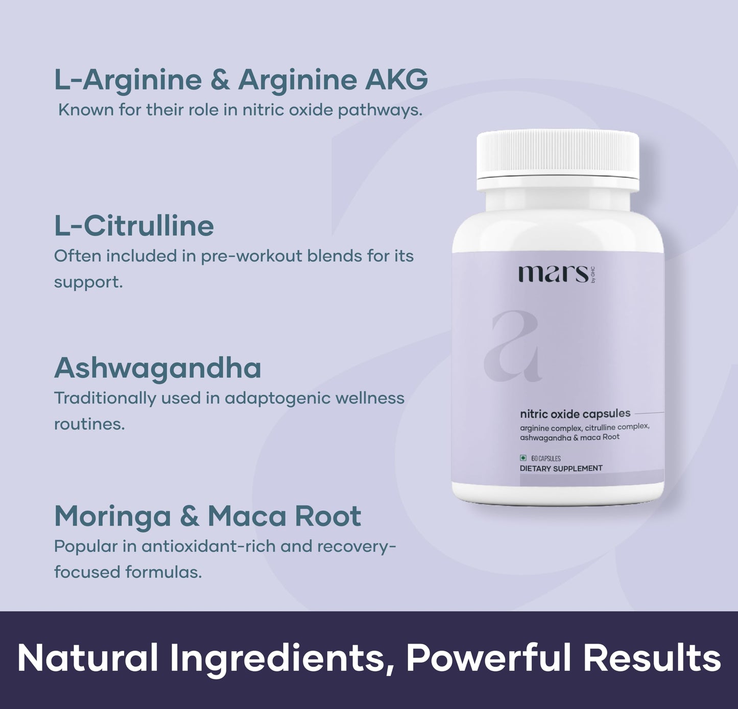 Mars Nitric Oxide Capsules - 120 Capsules | Nitric Oxide 02