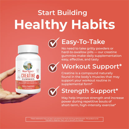 MaryRuth Organic Creatine Gummies – 3g per Serving, Vegan & Sugar Free, Tangerine Citrus