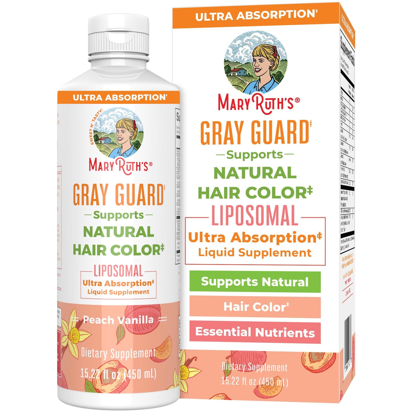 MaryRuth Organics Gray Guard Liposomal - Supports Natural Hair Color (15.22 fl oz)