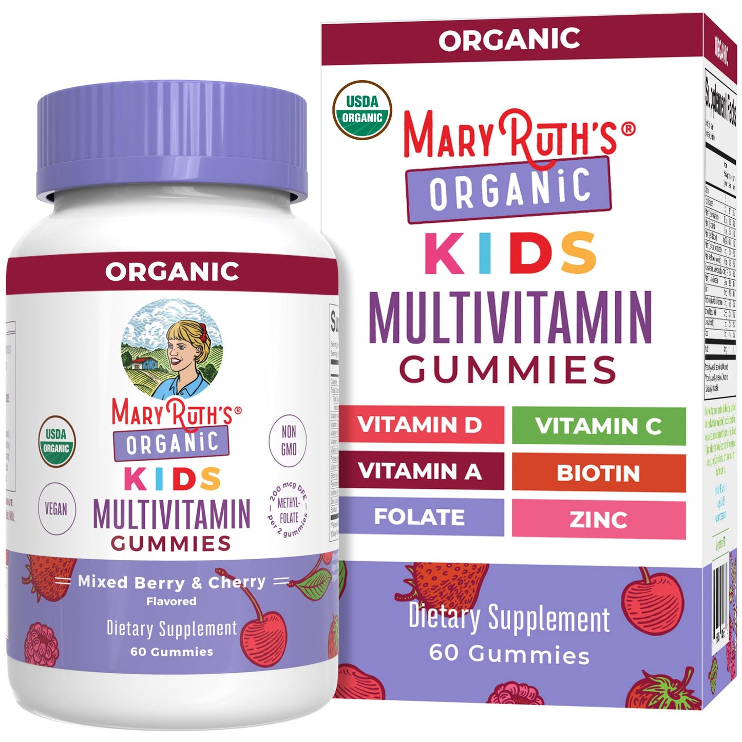 MaryRuth Organics Kids Multivitamin Gummies | 60 Count | Vegan | For Ages 4+ | 2 Gummies Daily