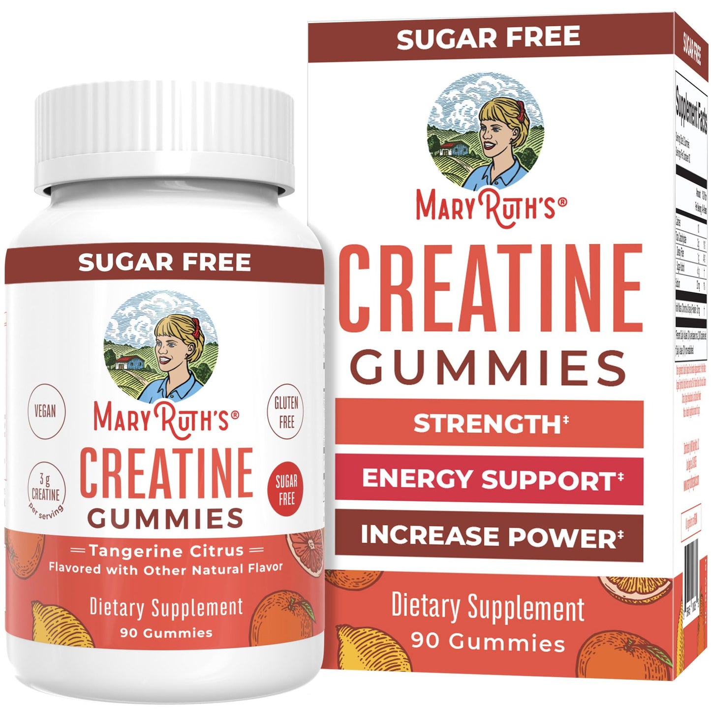 MaryRuth Organic Creatine Gummies – 3g per Serving, Vegan & Sugar Free, Tangerine Citrus