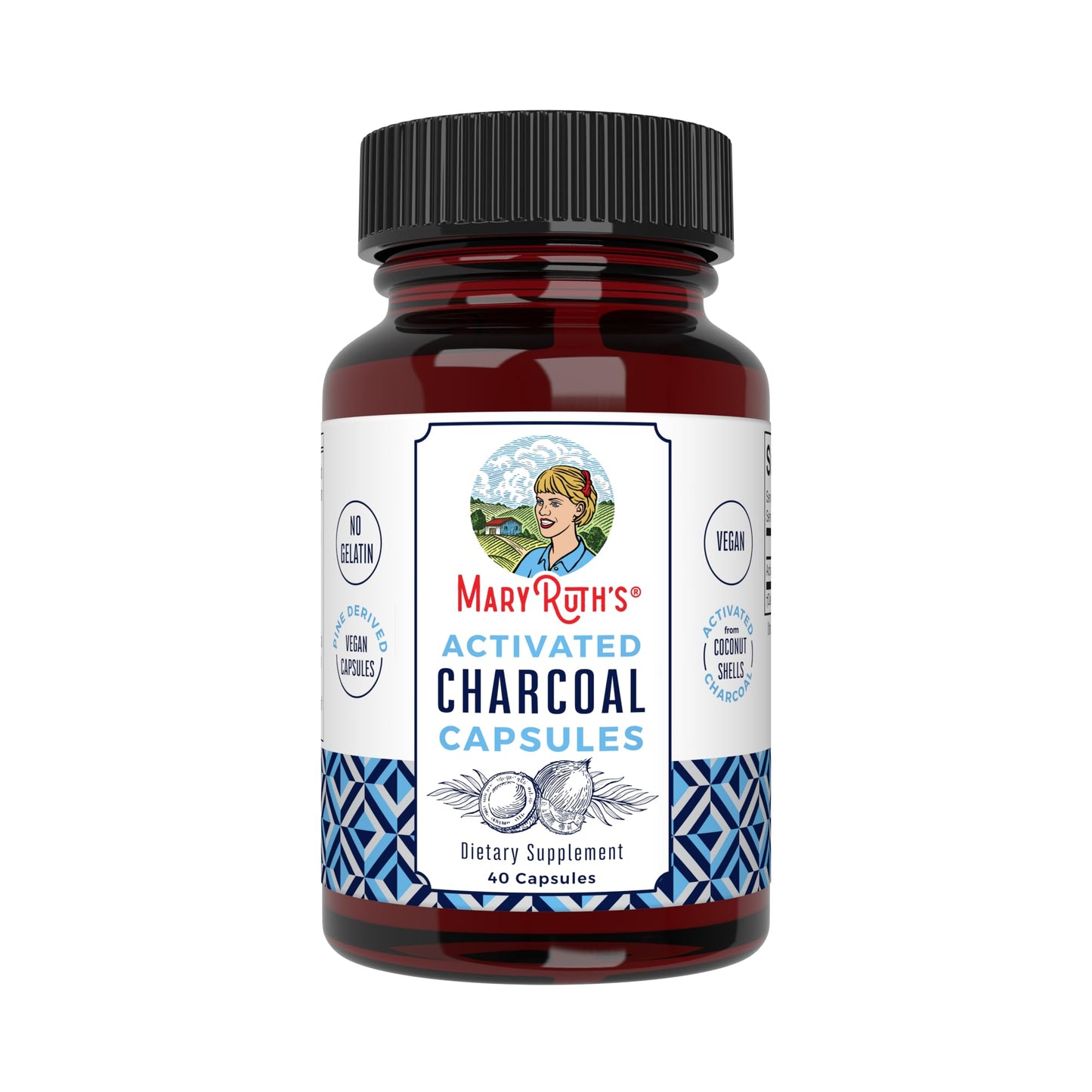 MaryRuth Organics Activated Charcoal Capsules – Vegan, Non-GMO, Gluten Free (40 Count)