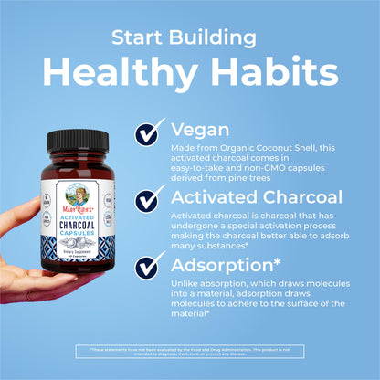 MaryRuth Organics Activated Charcoal Capsules – Vegan, Non-GMO, Gluten Free (40 Count)