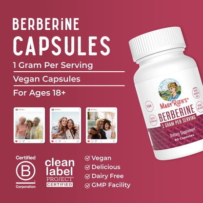 MaryRuth Organics Berberine 1000 mg – 30 Servings | Vegan Capsules