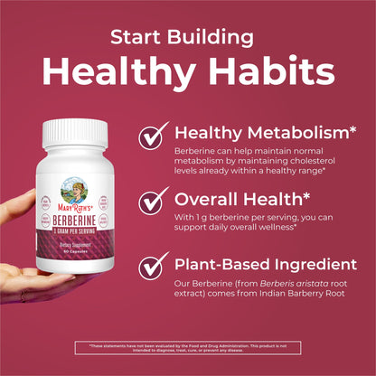 MaryRuth Organics Berberine 1000 mg – 30 Servings | Vegan Capsules