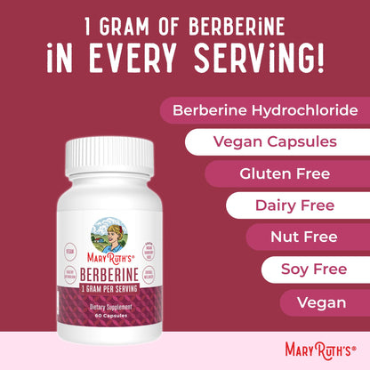 MaryRuth Organics Berberine 1000 mg – 30 Servings | Vegan Capsules