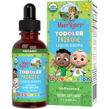 MaryRuth Organics Cocomelon Toddler Probiotic Liquid Drops – 1 oz | 150 Billion CFU | 5 Strains | USDA Organic