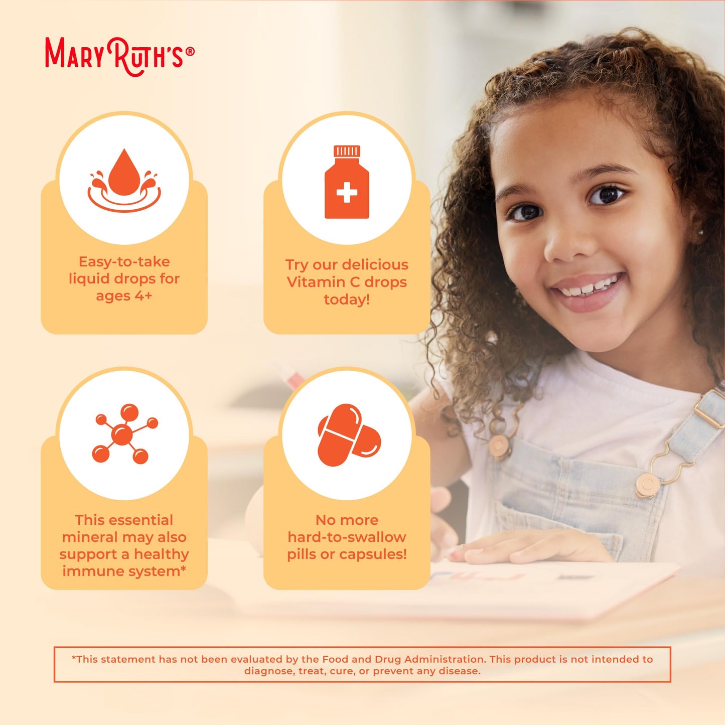 MaryRuth Organics Kids Vitamin C Drops – Vegan Immune Support for Ages 4-13 (2 oz)