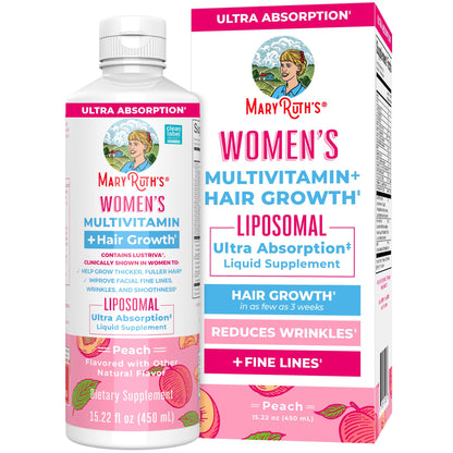 MaryRuth Organics Lustriva Hair Growth Liposomal Multivitamin | Biotin 10000 mcg