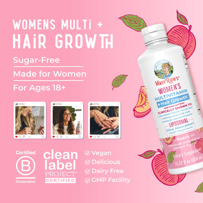 MaryRuth Organics Lustriva Hair Growth Liposomal Multivitamin | Biotin 10000 mcg