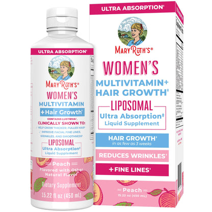 MaryRuth Organics Lustriva Hair Growth Liposomal Multivitamin | Biotin 10000 mcg