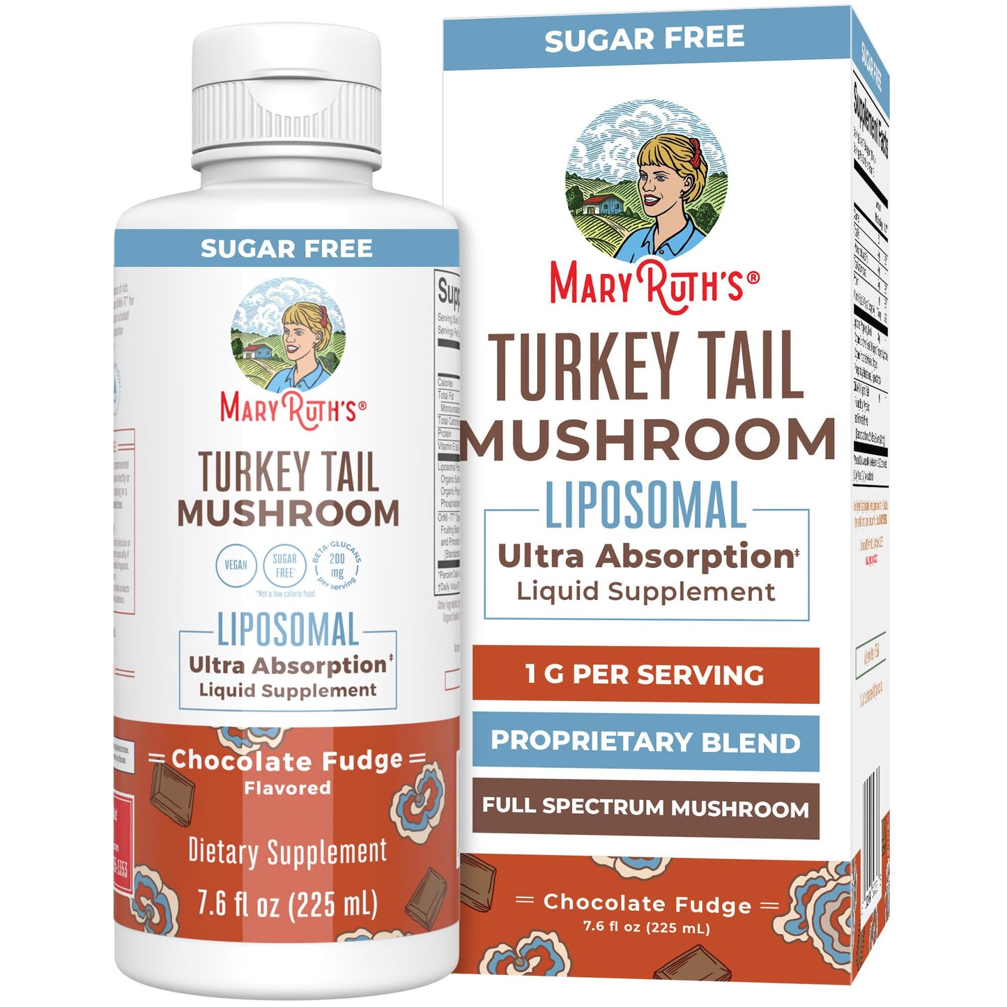 MaryRuth Organics Turkey Tail Liposomal Mushroom Supplement – 200mg Beta-Glucans | Vegan | 7.6 oz