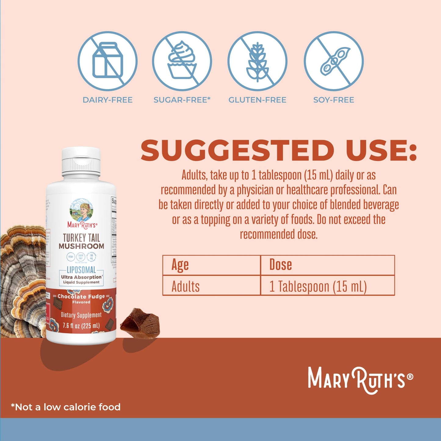 MaryRuth Organics Turkey Tail Liposomal Mushroom Supplement – 200mg Beta-Glucans | Vegan | 7.6 oz
