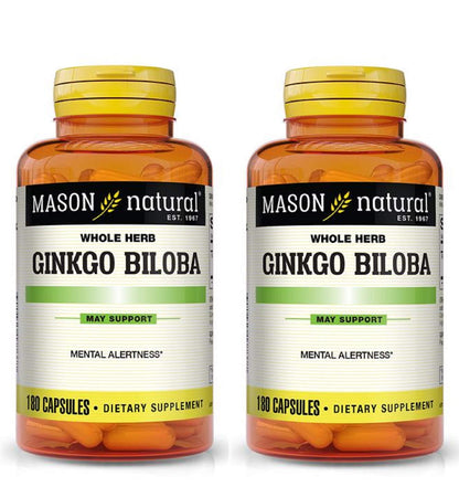 Mason Vitamins Ginkgo Biloba 500 mg – 360 Gelatin Capsules (Pack of 2 Bottles)