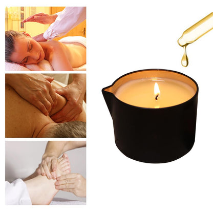 Massaging Oil Candle - Rum Raisin Scent 6.35 oz | Moisturizing Shea Butter Massage Candle