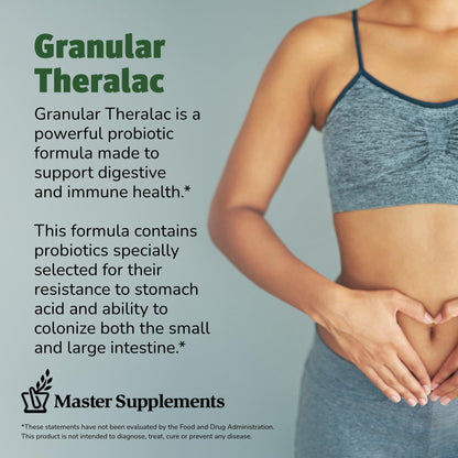 Master Supplements Granular Theralac 1.05 oz – Multi-Strain Probiotic Powder (40 Servings) – Vegan, Gluten Free