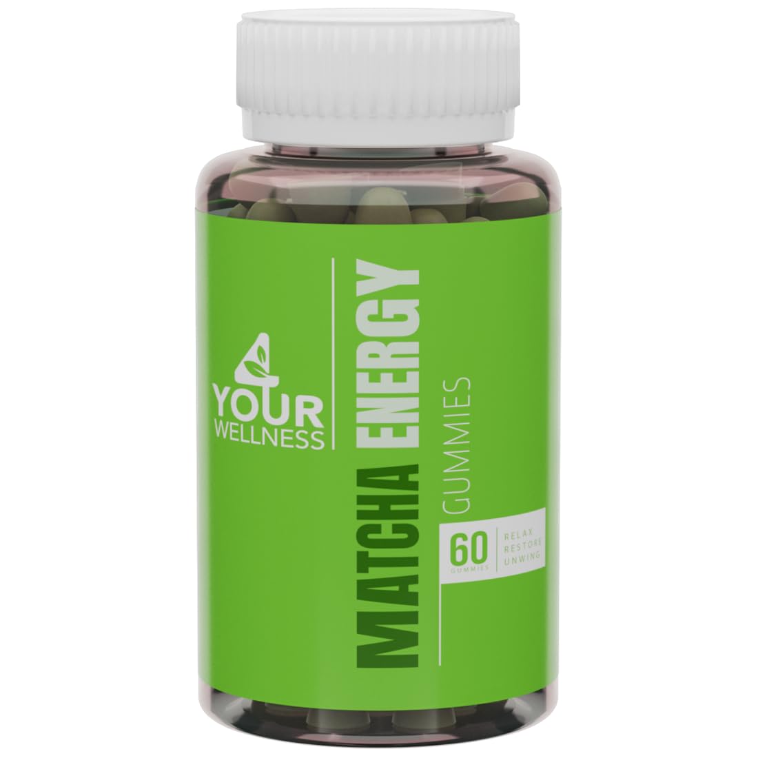 4 Your Wellness Matcha Organic Green Tea Gummies with B12, B3 & CoQ10 – Vegan, Gluten-Free, Non-GMO, Kosher (60 Count)