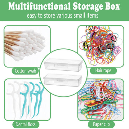 MatFirsmo Cotton Swab Holder for Travel – 2 Pack, Portable Dustproof Case (Clear Plastic)