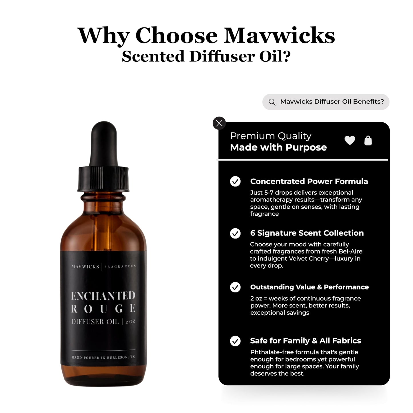 Mavwicks Diffuser Oil (Enchanted Rouge) – 2oz Premium Essential Oil Blend