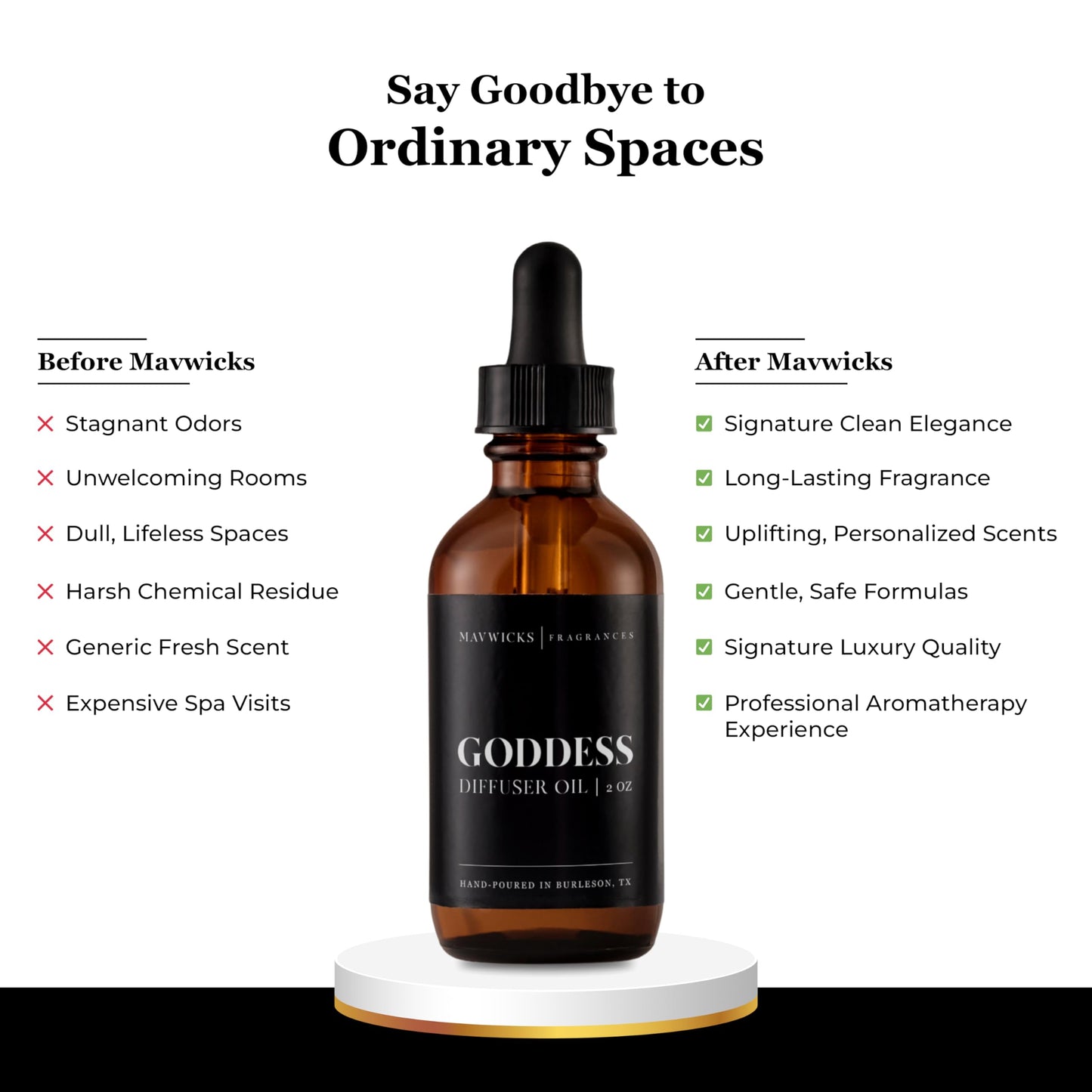 Mavwicks Diffuser Oil (Goddess) – 2oz Premium Essential Oil Blend for Aromatherapy Diffusers | Luxury Home Fragrance