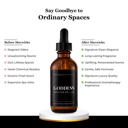 Mavwicks Diffuser Oil (Goddess) – 2oz Premium Essential Oil Blend for Aromatherapy Diffusers | Luxury Home Fragrance