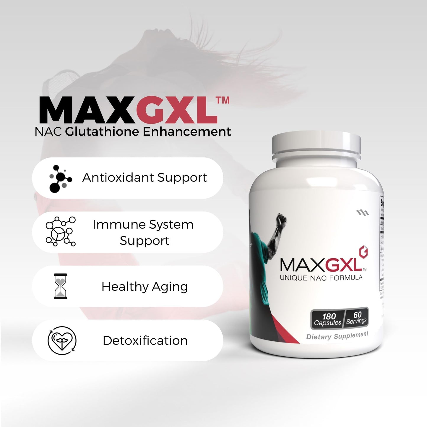 Max GXL NAC Formula | 180 Veg Capsules, 30 Servings (Pack of 2)