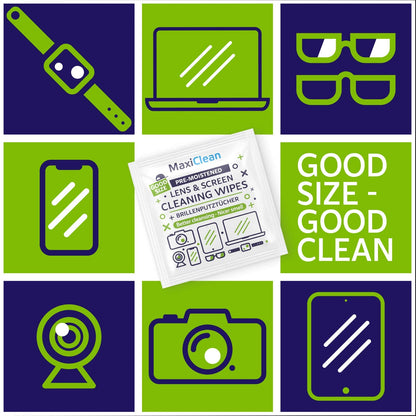 MAXI CLEAN 440 Pack Lens Wipes – Pre-Moistened Eyeglasses & Screens Cleaner