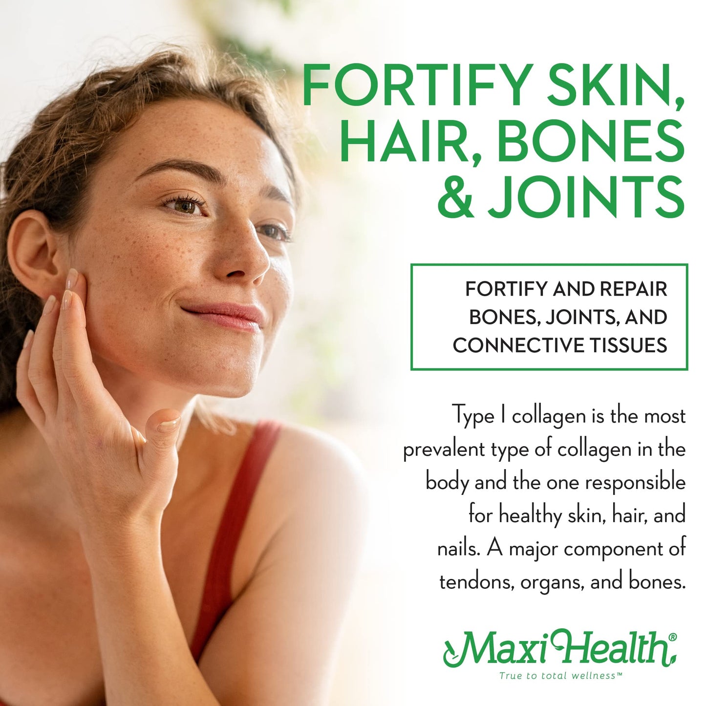 Maxi Health Collagen Peptides Powder – Marine Type I, Unflavored, Wild-Caught (10.75 oz) for Joints, Skin & Nails