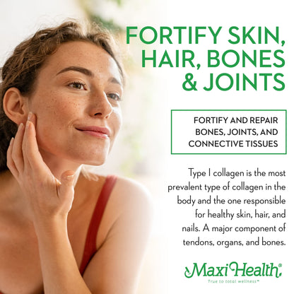 Maxi Health Collagen Peptides Powder – Marine Type I, Unflavored, Wild-Caught (10.75 oz) for Joints, Skin & Nails