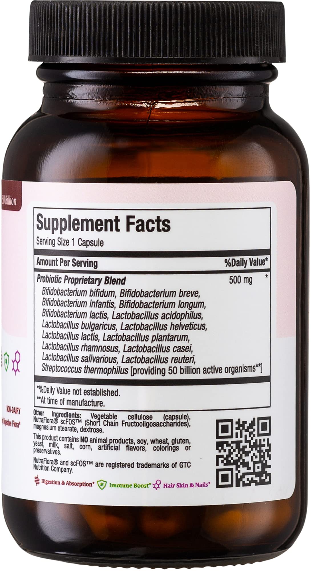 Maxi Health Probiotic Plus Ultimate Prebiotic - 50B Live Probiotics, 15 Strains, Ultra Protection | 60 Count