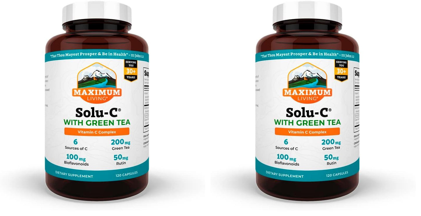 Maximum Living Solu-C with Green Tea, 120 Capsules (Pack of 2)