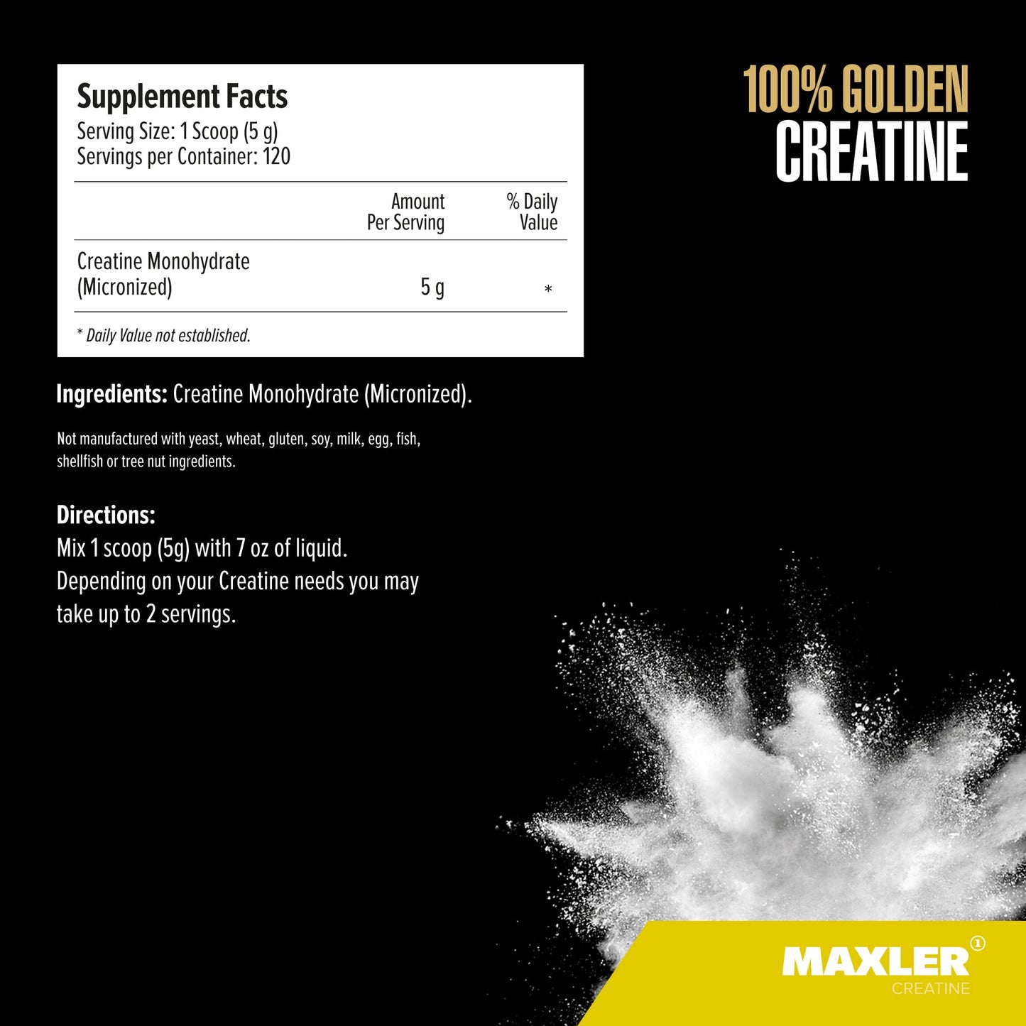 Maxler 100% Golden Creatine – Micronized Creatine Monohydrate Powder (600 g)