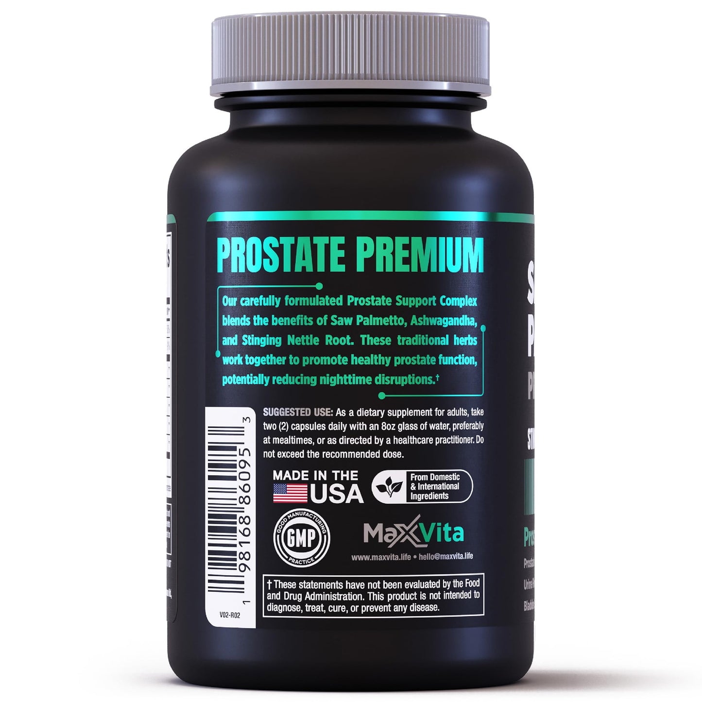 MaxVita Prostate Premium - Saw Palmetto, Nettle & Ashwagandha for Men, 60 Count