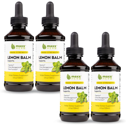 Maxx Herb Lemon Balm Extract – Max Strength Tincture (4 oz, 4 Bottles)