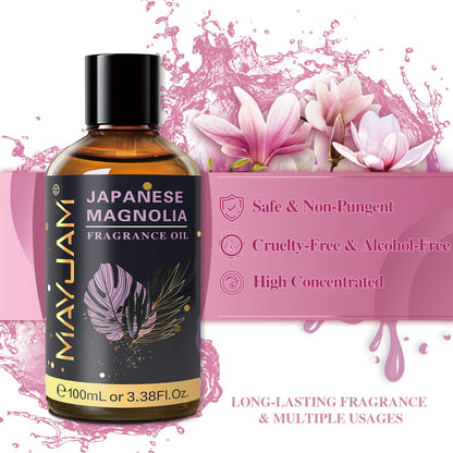 MAYJAM 100ML Japanese Magnolia Fragrance Oil with Glass Dropper – Diffuser & DIY Soap/Candle