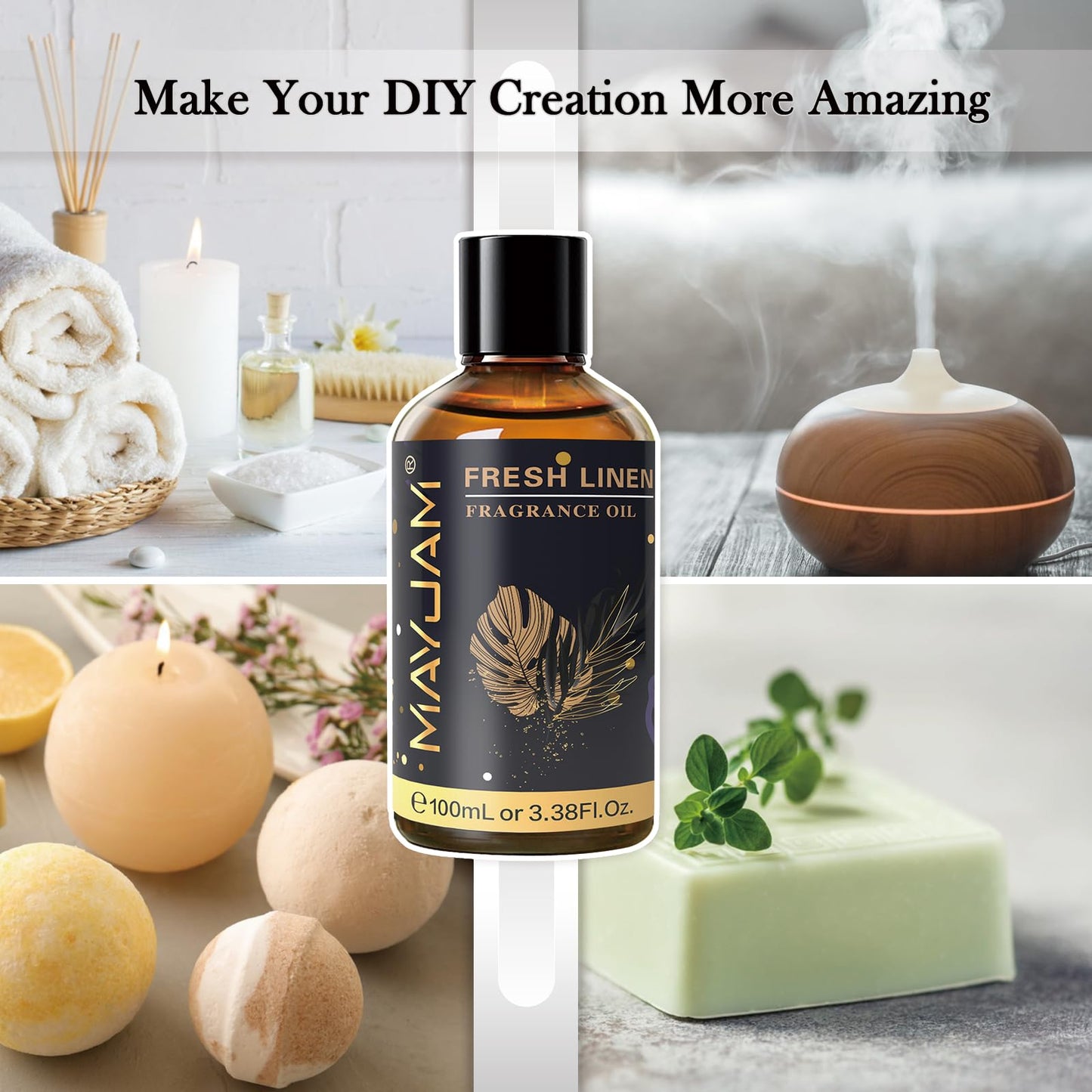 MAYJAM Fresh Linen Fragrance Oil – 100ml Diffuser Essential Oil