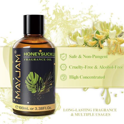 MAYJAM Honeysuckle Fragrance Oil – 100ml Diffuser Essential Oil with Glass Dropper