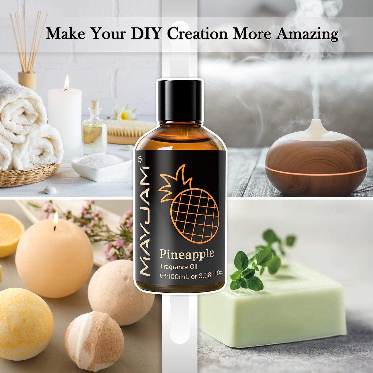 MAYJAM Pineapple Fragrance Oil 100ml – Diffuser & DIY Gift