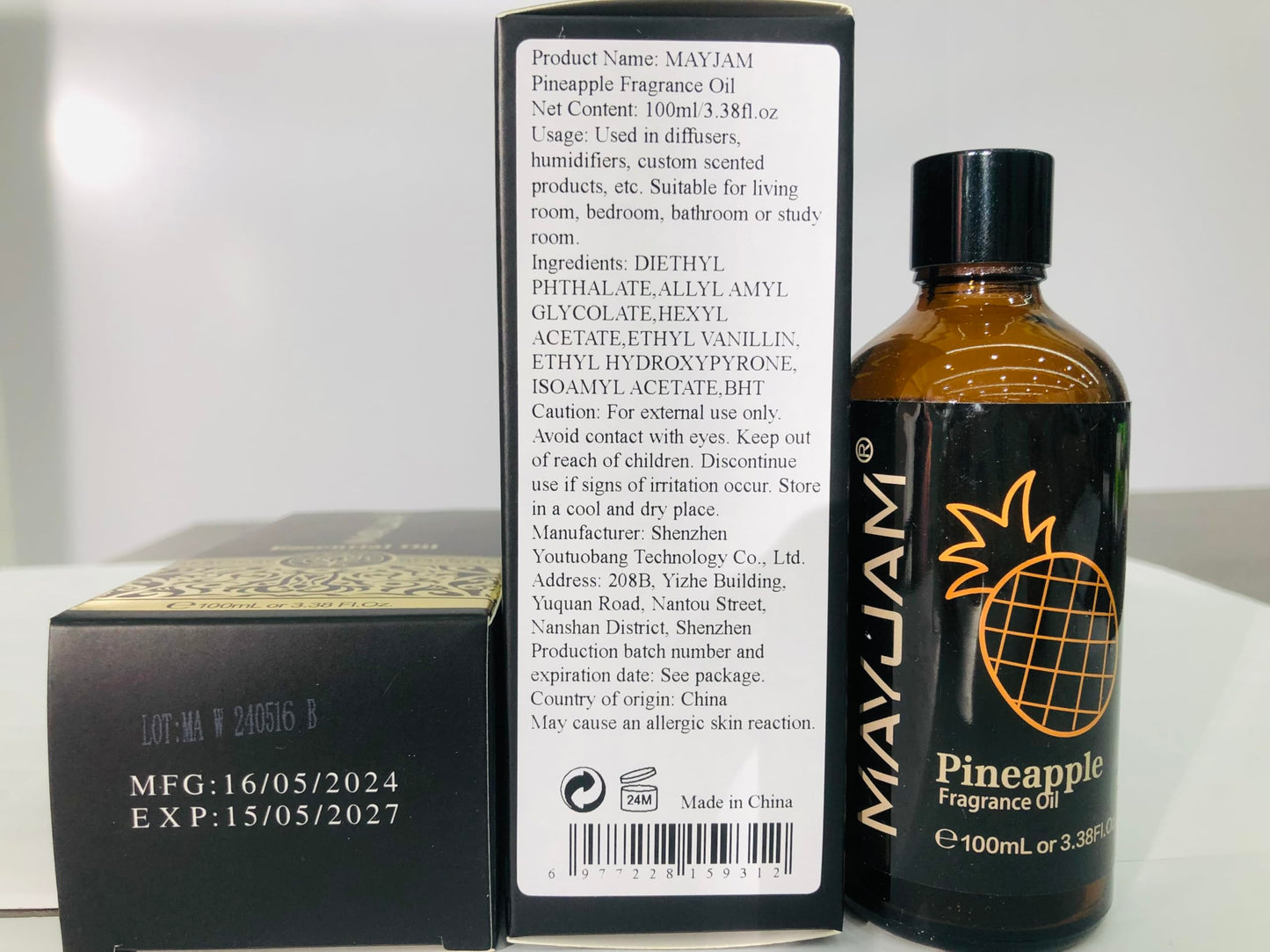 MAYJAM Pineapple Fragrance Oil 100ml – Diffuser & DIY Gift
