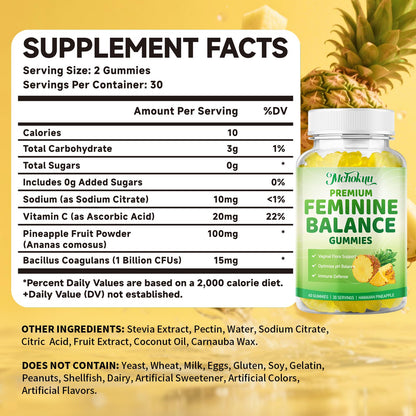 Mchokuu Premium Feminine Balance Gummies - pH Balance & Immune Support, 120 Gummies