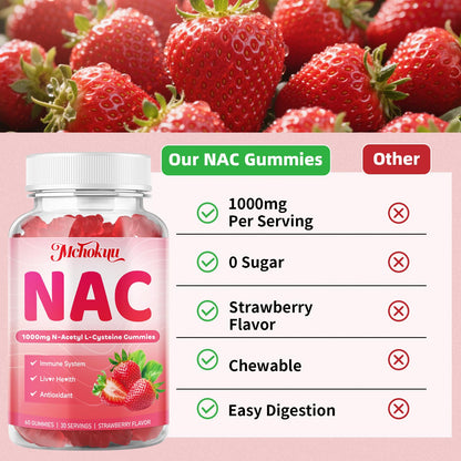 Mchokuu NAC Gummies 1000mg – Immune Support & Antioxidant (Adults & Kids)