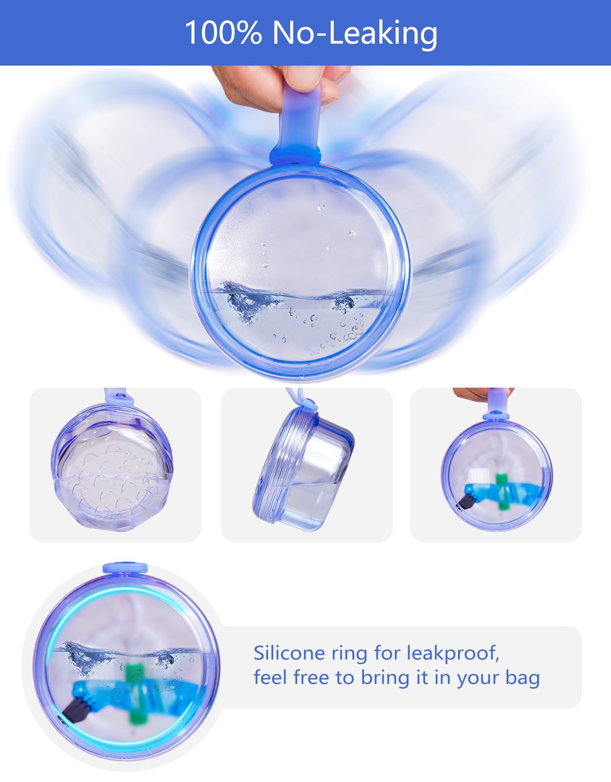 Mckkor Leak-Proof Portable Denture Bath Case | Denture Cleaning Cup