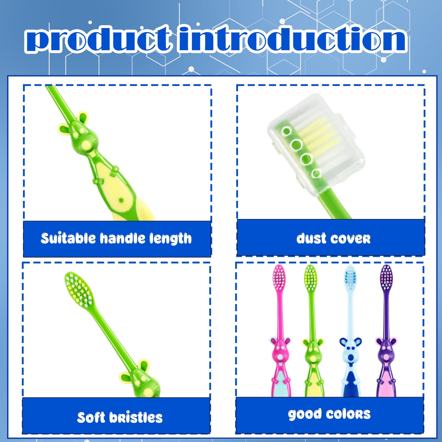 Medanera 120 Pcs Kids Toothbrushes Bulk – Kangaroo Shaped, Individually Wrapped, Portable (4 Colors)
