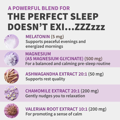 MEDCHOICE 12-in-1 Melatonin Sleep Capsules – Melatonin 5 mg + Magnesium Glycinate 500 mg (90 ct, Pack of 2)