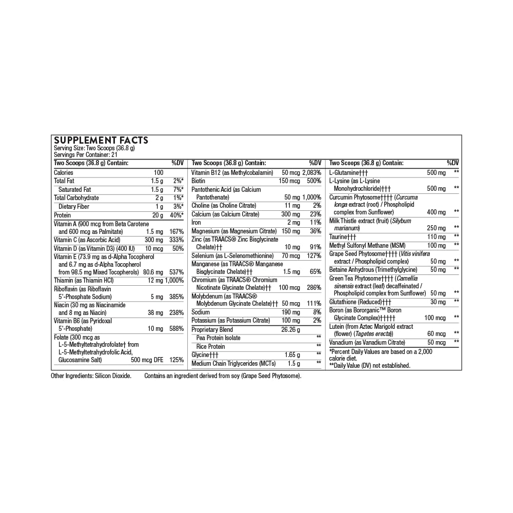 THORNE MediClear Plus – Foundational Support with Rice & Pea Protein, Multivitamin-Mineral Profile (27.2 oz)