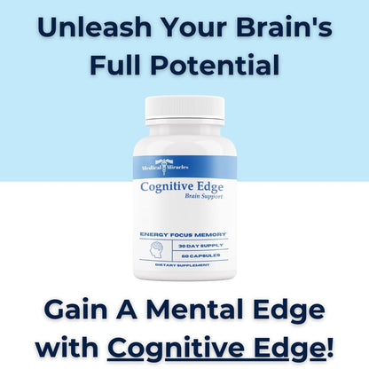 Medical Miracles Cognitive Edge Brain Support - 60 Capsules (30 Day Supply) USA Made