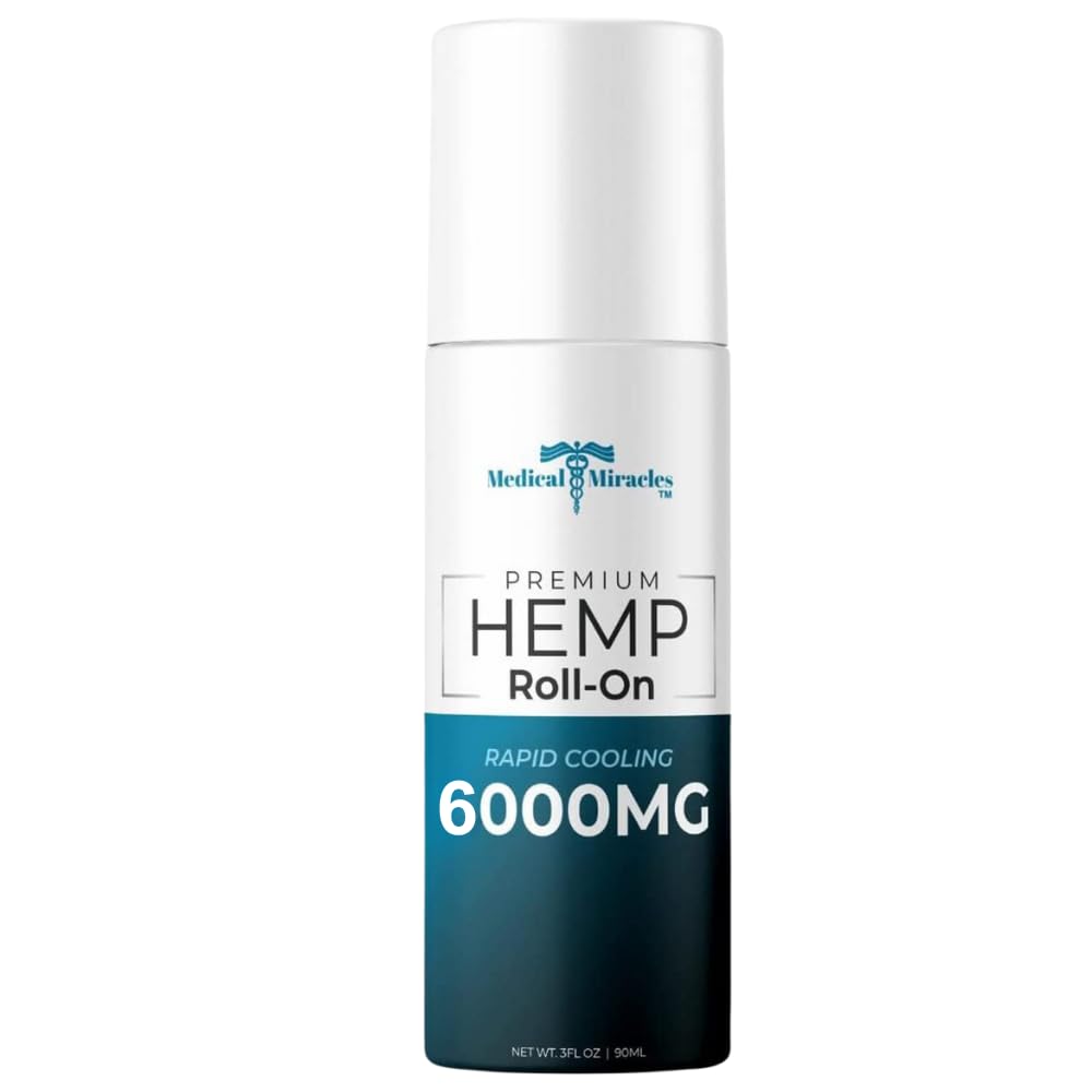 Medical Miracles Hemp Oil Roll On – 6000mg, Made in USA for Muscles, Joints & Mobility