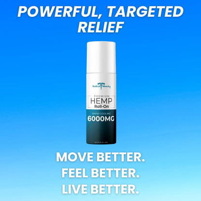 Medical Miracles Hemp Oil Roll On – 6000mg, Made in USA for Muscles, Joints & Mobility