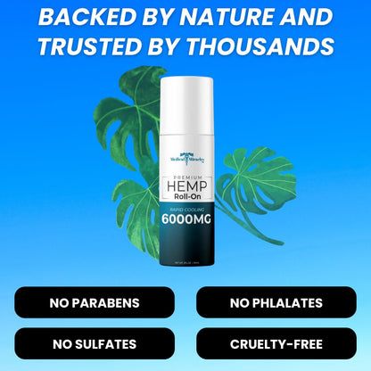 Medical Miracles Hemp Oil Roll On – 6000mg, Made in USA for Muscles, Joints & Mobility